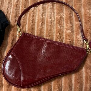 Dior Burgundy Saddle Bag
